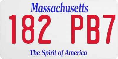 MA license plate 182PB7