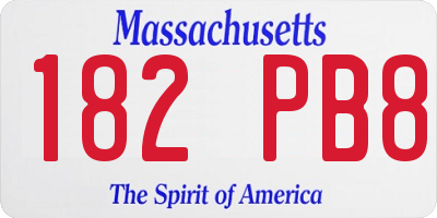 MA license plate 182PB8