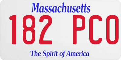 MA license plate 182PC0