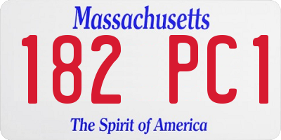 MA license plate 182PC1