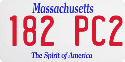 MA license plate 182PC2
