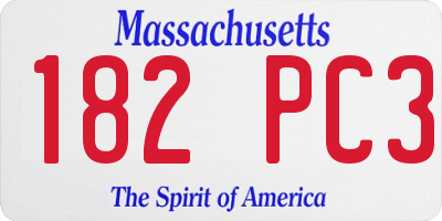 MA license plate 182PC3