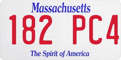 MA license plate 182PC4