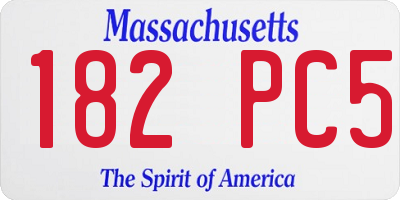 MA license plate 182PC5