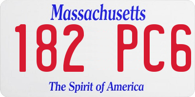 MA license plate 182PC6