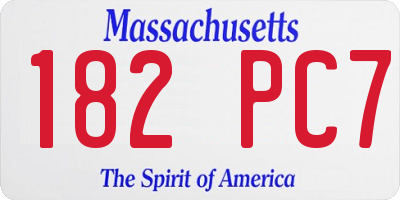 MA license plate 182PC7