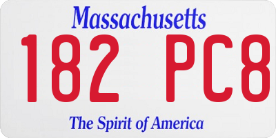 MA license plate 182PC8