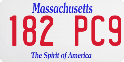 MA license plate 182PC9