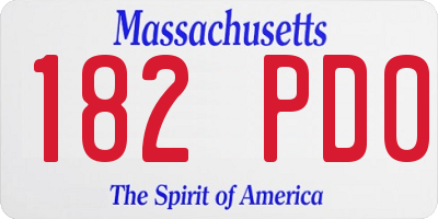 MA license plate 182PD0