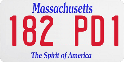 MA license plate 182PD1