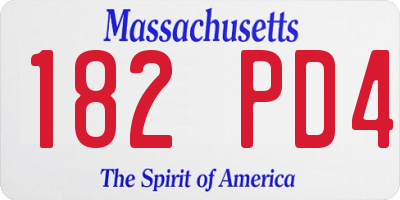 MA license plate 182PD4