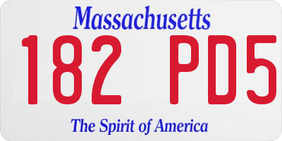 MA license plate 182PD5