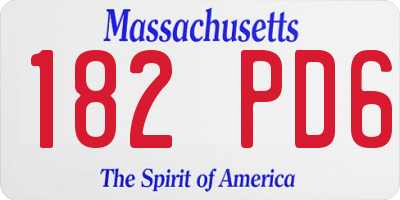 MA license plate 182PD6