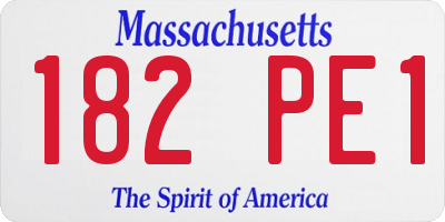 MA license plate 182PE1