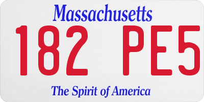 MA license plate 182PE5