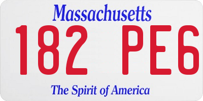 MA license plate 182PE6