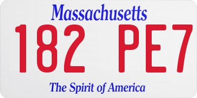 MA license plate 182PE7