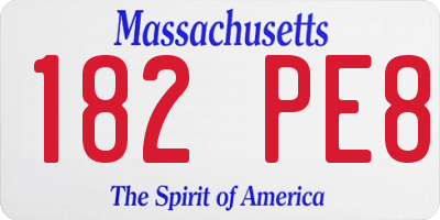 MA license plate 182PE8
