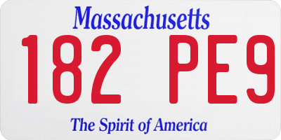 MA license plate 182PE9