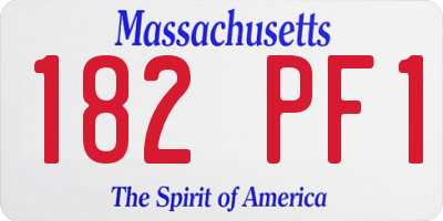MA license plate 182PF1