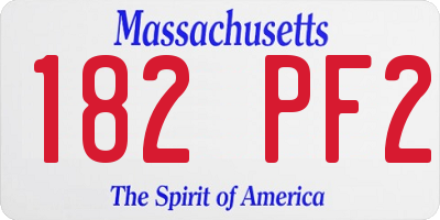 MA license plate 182PF2