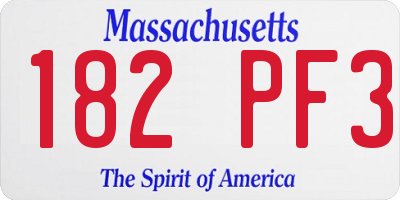 MA license plate 182PF3