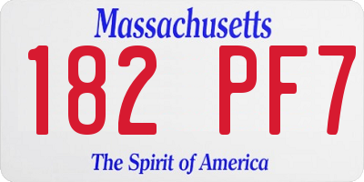MA license plate 182PF7