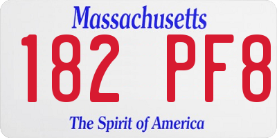 MA license plate 182PF8