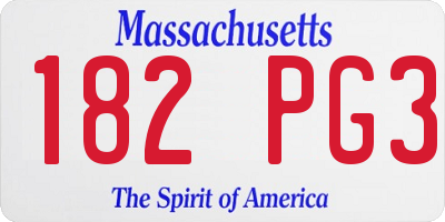 MA license plate 182PG3