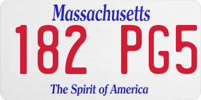MA license plate 182PG5
