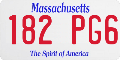 MA license plate 182PG6