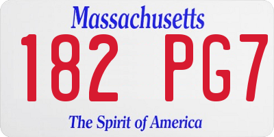 MA license plate 182PG7