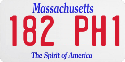 MA license plate 182PH1