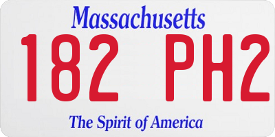 MA license plate 182PH2
