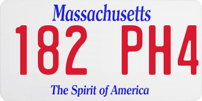 MA license plate 182PH4
