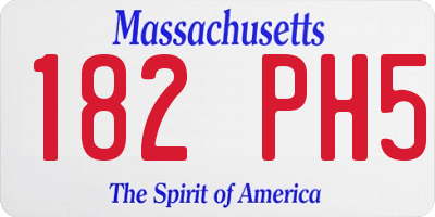 MA license plate 182PH5