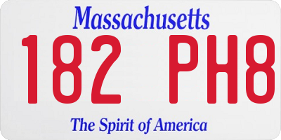 MA license plate 182PH8