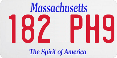 MA license plate 182PH9
