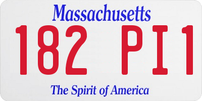 MA license plate 182PI1