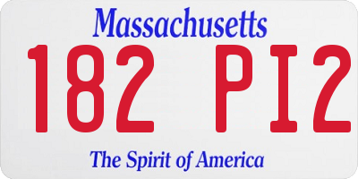MA license plate 182PI2