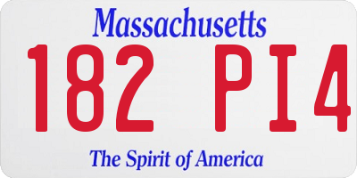 MA license plate 182PI4
