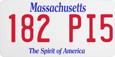 MA license plate 182PI5