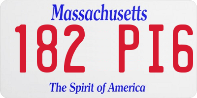 MA license plate 182PI6