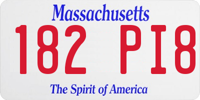 MA license plate 182PI8