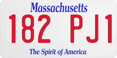 MA license plate 182PJ1
