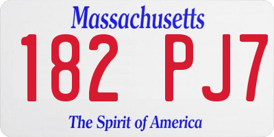 MA license plate 182PJ7