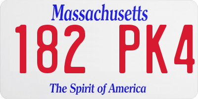 MA license plate 182PK4