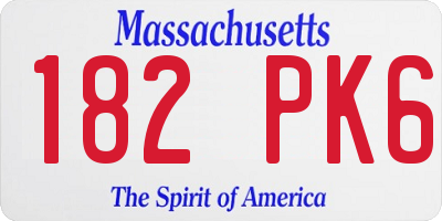 MA license plate 182PK6