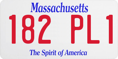 MA license plate 182PL1