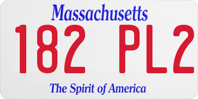 MA license plate 182PL2